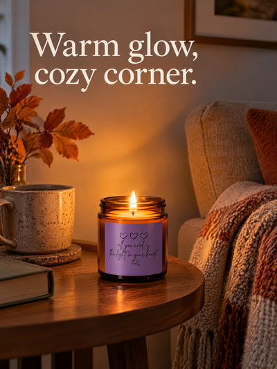 Amber Jar Soy Candle, 100% Natural Wax Blend in 4 or 9 Oz Sizes Scented & Unscented