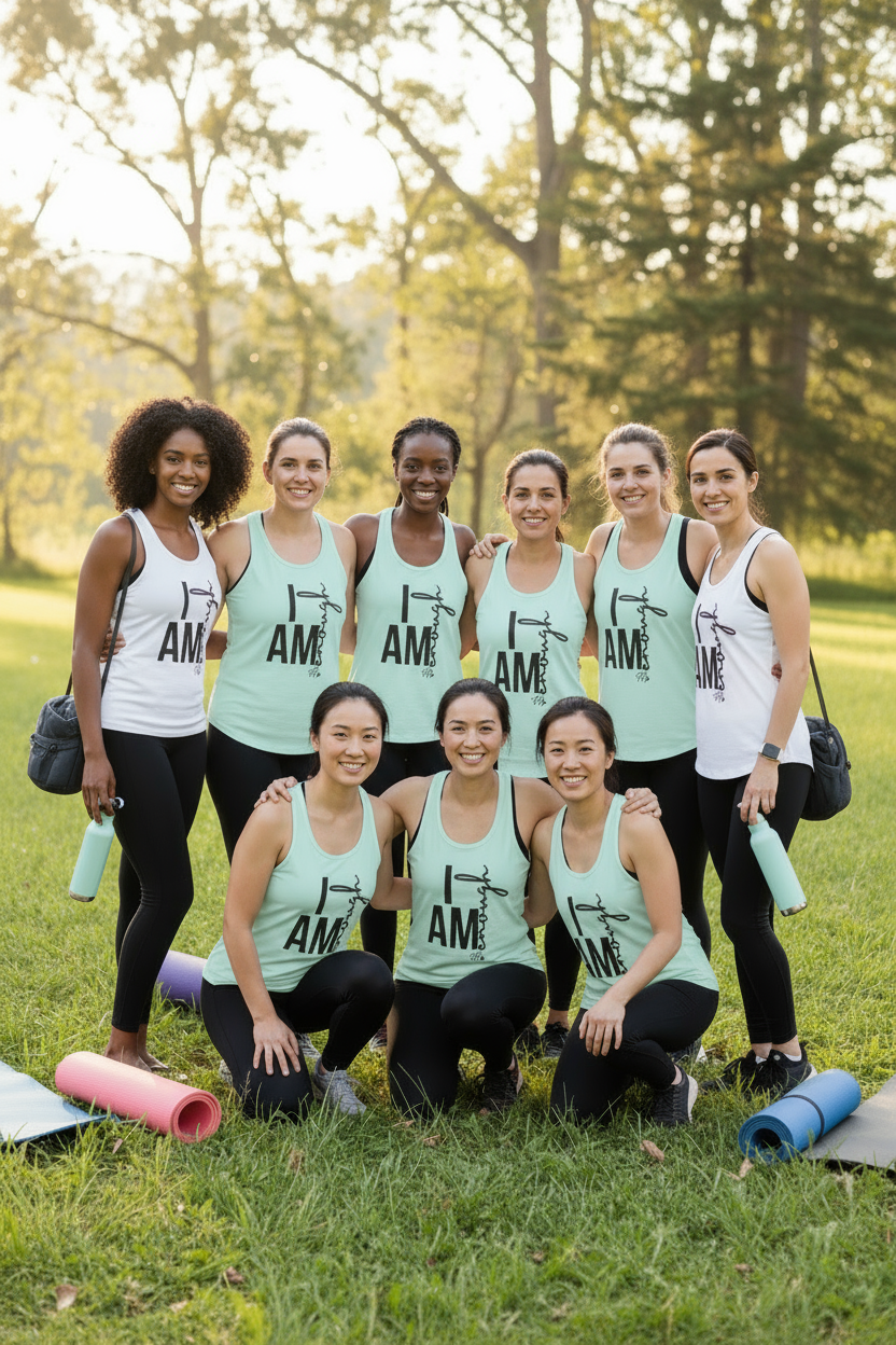 I Am Enough Women’s Racerback Tank | Empowerment Activewear by Fck’s Given Full Heart Co.