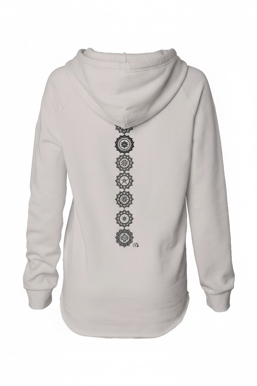 Womens Lightweight  Wash Hooded Sweatshirt