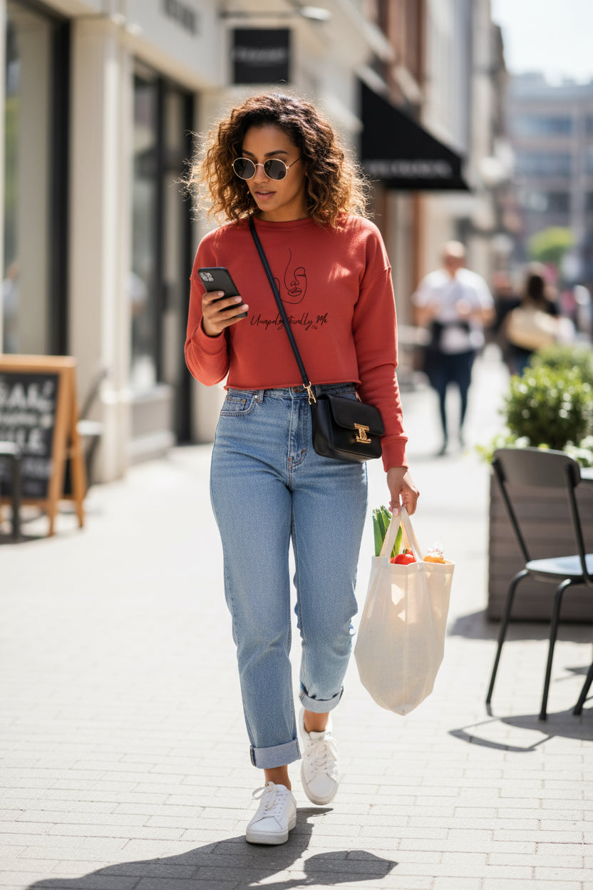 Unapologetically Me Crop Crew Fleece | Empowerment Sweatshirt by Fck’s Given Full Heart Co.