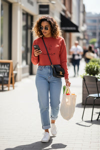 Women’s Crop Crew Fleece Sweatshirt – Unapologetically Me