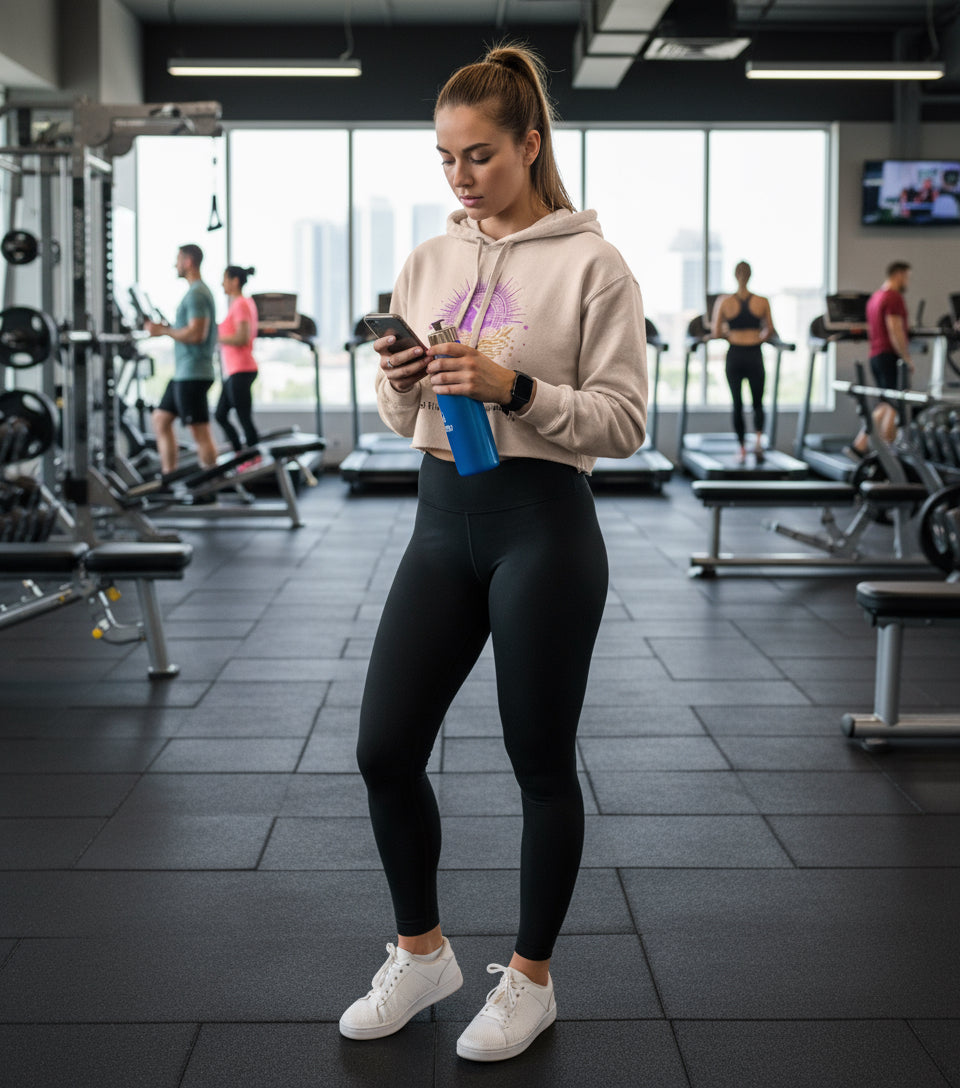 Crop Fleece Hoodie for Conscious Women | Energy is Currency – Sassy, Soft & Soul-Aligned | Fck’s Given Full Heart Co.