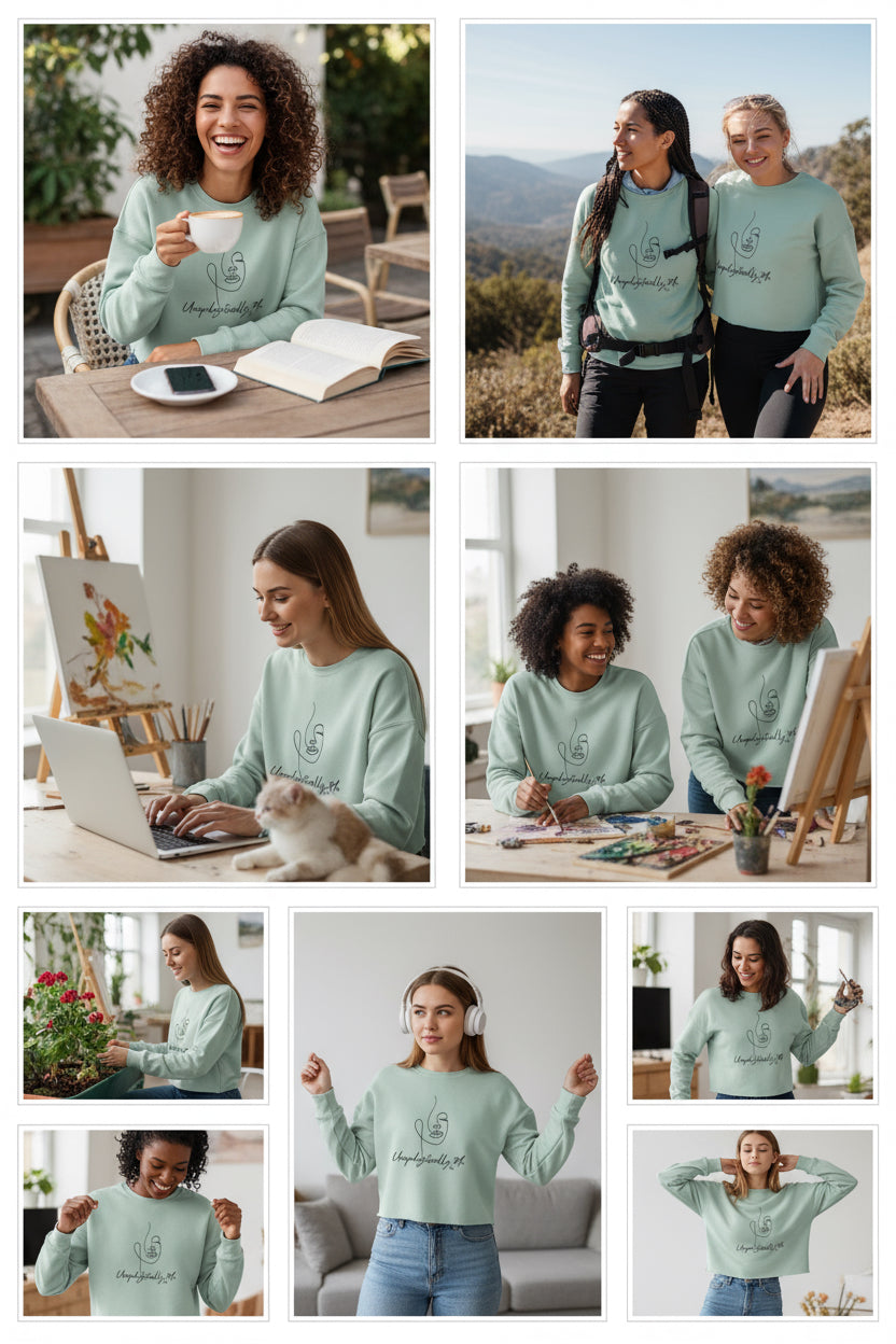 Unapologetically Me Crop Crew Fleece | Empowerment Sweatshirt by Fck’s Given Full Heart Co.