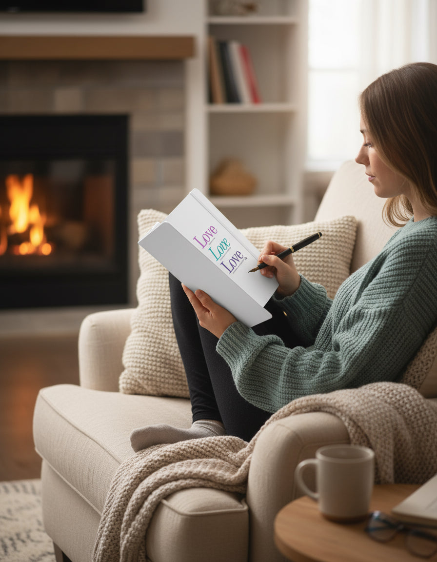 UltraHyde Faux Leather Journal, Love Love Love Notebook, Writing Journal, Manifestation Book, Self-Love Diary, Mindfulness Gift