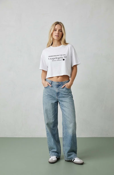 Unapologetic Is Flowy Cropped Tee