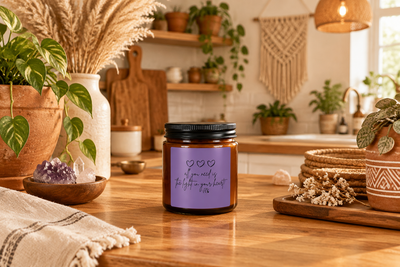 Amber Jar Soy Candle, 100% Natural Wax Blend in 4 or 9 Oz Sizes Scented & Unscented