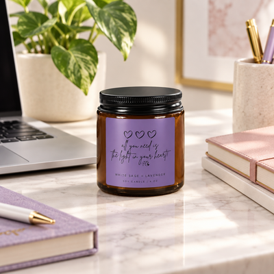 Amber Jar Soy Candle, 100% Natural Wax Blend in 4 or 9 Oz Sizes Scented & Unscented