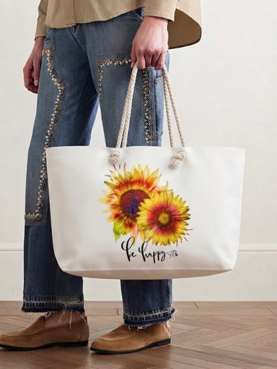 Be Happy Sunflower Weekender Tote