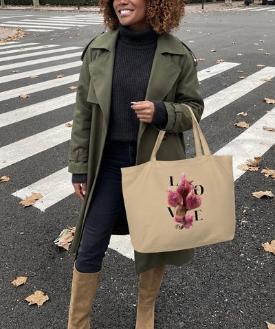 LOVE Floral Organic Cotton Tote — Medium