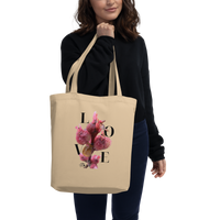 Organic Cotton Eco Tote | Reusable LOVE Floral Grocery Bag