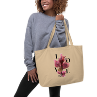 Organic Cotton Eco Tote | Reusable LOVE Floral Grocery Bag