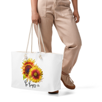 Oversized Sunflower Weekender Tote – Be Happy